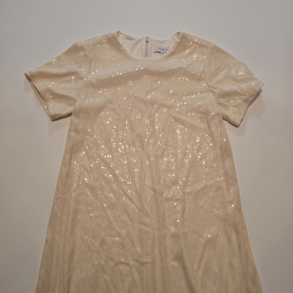Rosetta Getty Sequin Short Sleeve Maxi Dress In Cream Size M - Picture 2 of 12